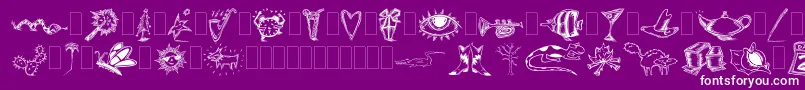 DfInspirationsTwoLetPlain.1.0 Font – White Fonts on Purple Background
