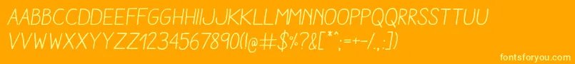 AracneRegularItalic Font – Yellow Fonts on Orange Background