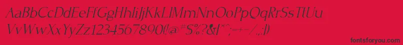 CrisplightcItalic-Schriftart – Schwarze Schriften auf rotem Hintergrund