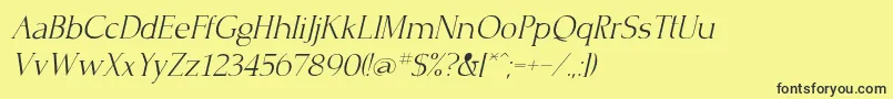 CrisplightcItalic Font – Black Fonts on Yellow Background