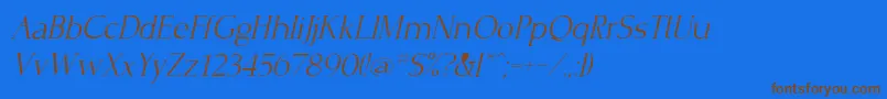 CrisplightcItalic Font – Brown Fonts on Blue Background