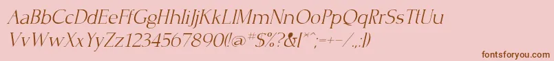 CrisplightcItalic Font – Brown Fonts on Pink Background