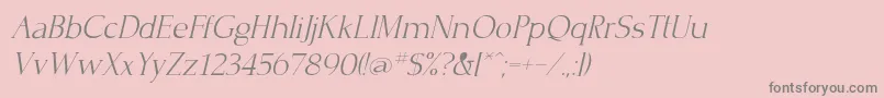 フォントCrisplightcItalic – ピンクの背景に灰色の文字