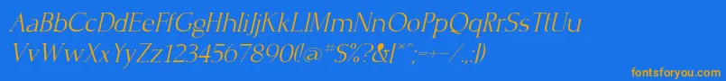 CrisplightcItalic Font – Orange Fonts on Blue Background