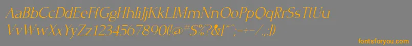 CrisplightcItalic Font – Orange Fonts on Gray Background