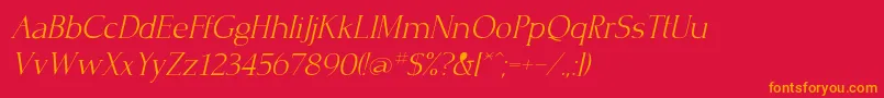 CrisplightcItalic Font – Orange Fonts on Red Background