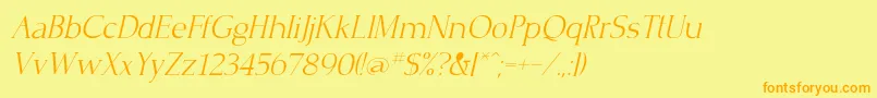 CrisplightcItalic Font – Orange Fonts on Yellow Background