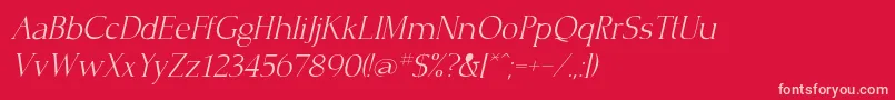 CrisplightcItalic Font – Pink Fonts on Red Background