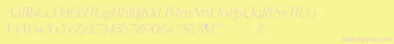 Шрифт CrisplightcItalic – розовые шрифты на жёлтом фоне