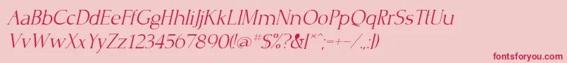CrisplightcItalic Font – Red Fonts on Pink Background