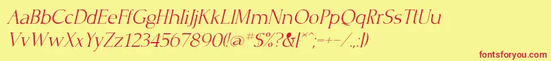 CrisplightcItalic Font – Red Fonts on Yellow Background