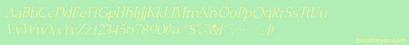 CrisplightcItalic Font – Yellow Fonts on Green Background