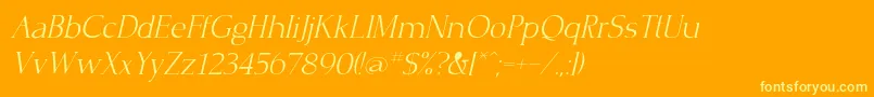 フォントCrisplightcItalic – オレンジの背景に黄色の文字