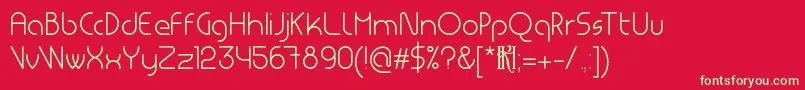 MsdRoundedLight Font – Green Fonts on Red Background