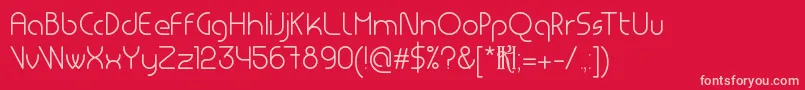 MsdRoundedLight Font – Pink Fonts on Red Background