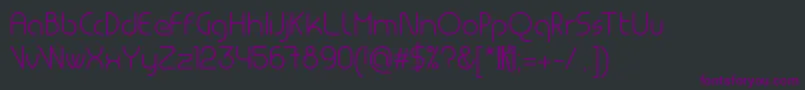 Czcionka MsdRoundedLight – fioletowe czcionki na czarnym tle