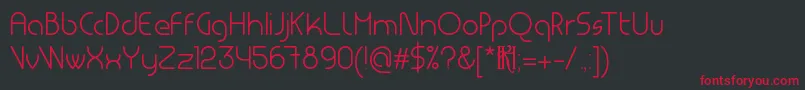 MsdRoundedLight Font – Red Fonts on Black Background