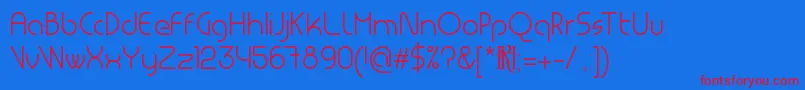 MsdRoundedLight Font – Red Fonts on Blue Background