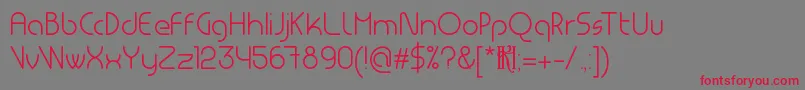 フォントMsdRoundedLight – 赤い文字の灰色の背景