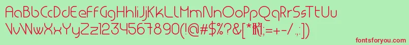 MsdRoundedLight Font – Red Fonts on Green Background