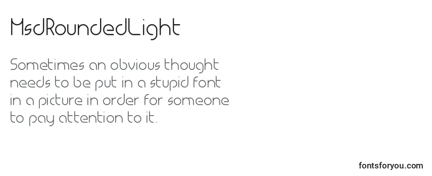 Review of the MsdRoundedLight Font