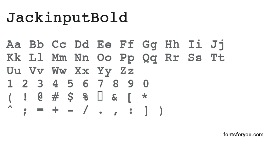Шрифт JackinputBold – алфавит, цифры, специальные символы