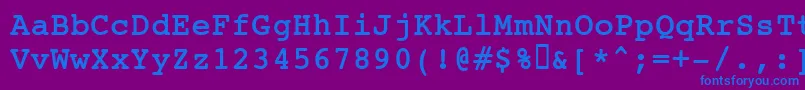 フォントJackinputBold – 紫色の背景に青い文字