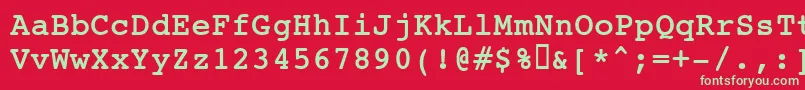 フォントJackinputBold – 赤い背景に緑の文字