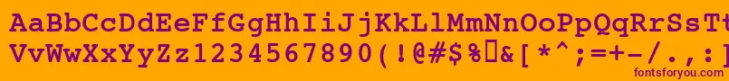 フォントJackinputBold – オレンジの背景に紫のフォント