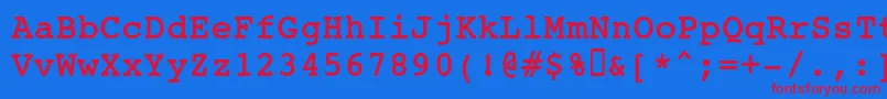 フォントJackinputBold – 赤い文字の青い背景