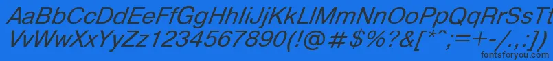 HelvdlItalic Font – Black Fonts on Blue Background