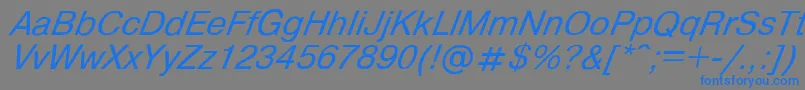 フォントHelvdlItalic – 灰色の背景に青い文字