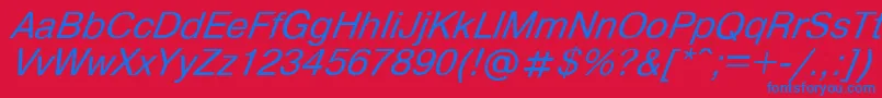 HelvdlItalic Font – Blue Fonts on Red Background