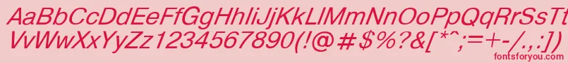 HelvdlItalic Font – Red Fonts on Pink Background