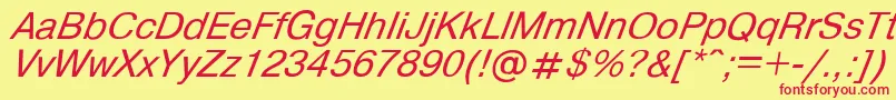 HelvdlItalic Font – Red Fonts on Yellow Background