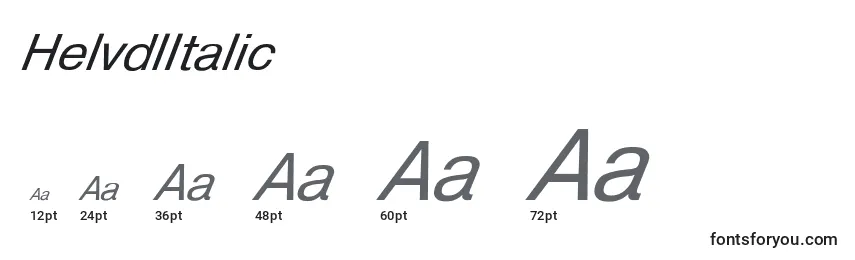 HelvdlItalic Font Sizes