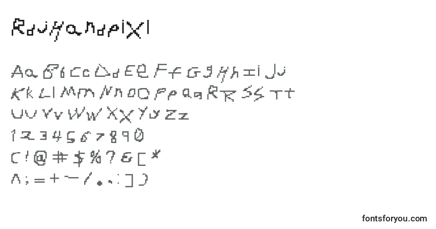 Fuente RdjHandpixl - alfabeto, números, caracteres especiales