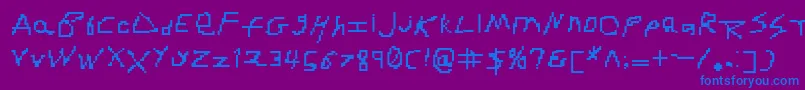 RdjHandpixl Font – Blue Fonts on Purple Background