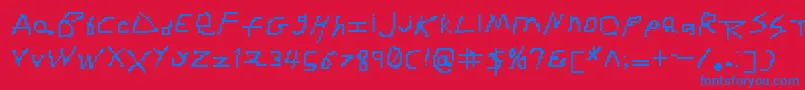 RdjHandpixl Font – Blue Fonts on Red Background