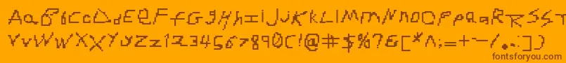 RdjHandpixl Font – Brown Fonts on Orange Background