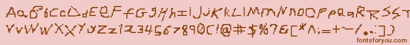 RdjHandpixl Font – Brown Fonts on Pink Background