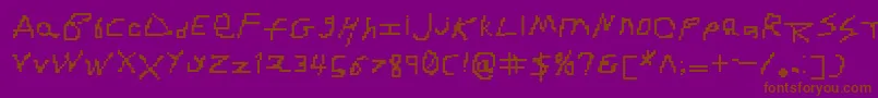 RdjHandpixl Font – Brown Fonts on Purple Background