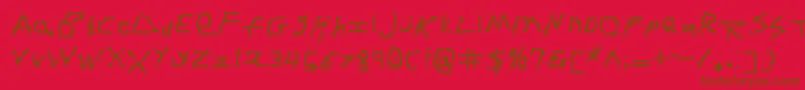 RdjHandpixl Font – Brown Fonts on Red Background