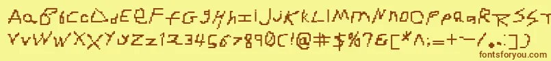 RdjHandpixl Font – Brown Fonts on Yellow Background
