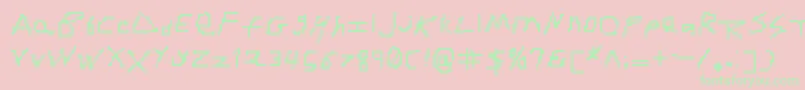 RdjHandpixl Font – Green Fonts on Pink Background