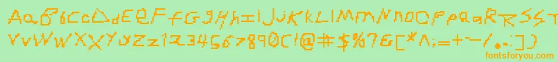 RdjHandpixl Font – Orange Fonts on Green Background