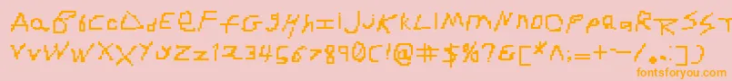 RdjHandpixl Font – Orange Fonts on Pink Background
