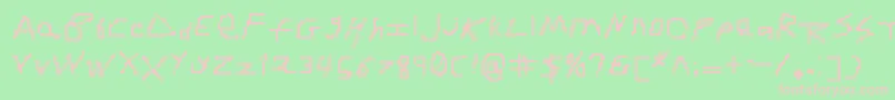 RdjHandpixl Font – Pink Fonts on Green Background