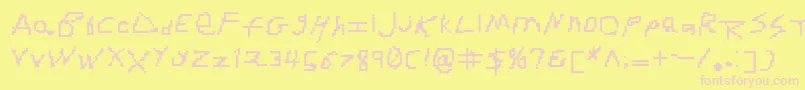 RdjHandpixl Font – Pink Fonts on Yellow Background