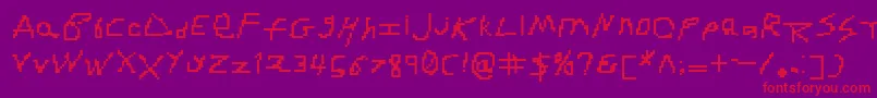 RdjHandpixl Font – Red Fonts on Purple Background